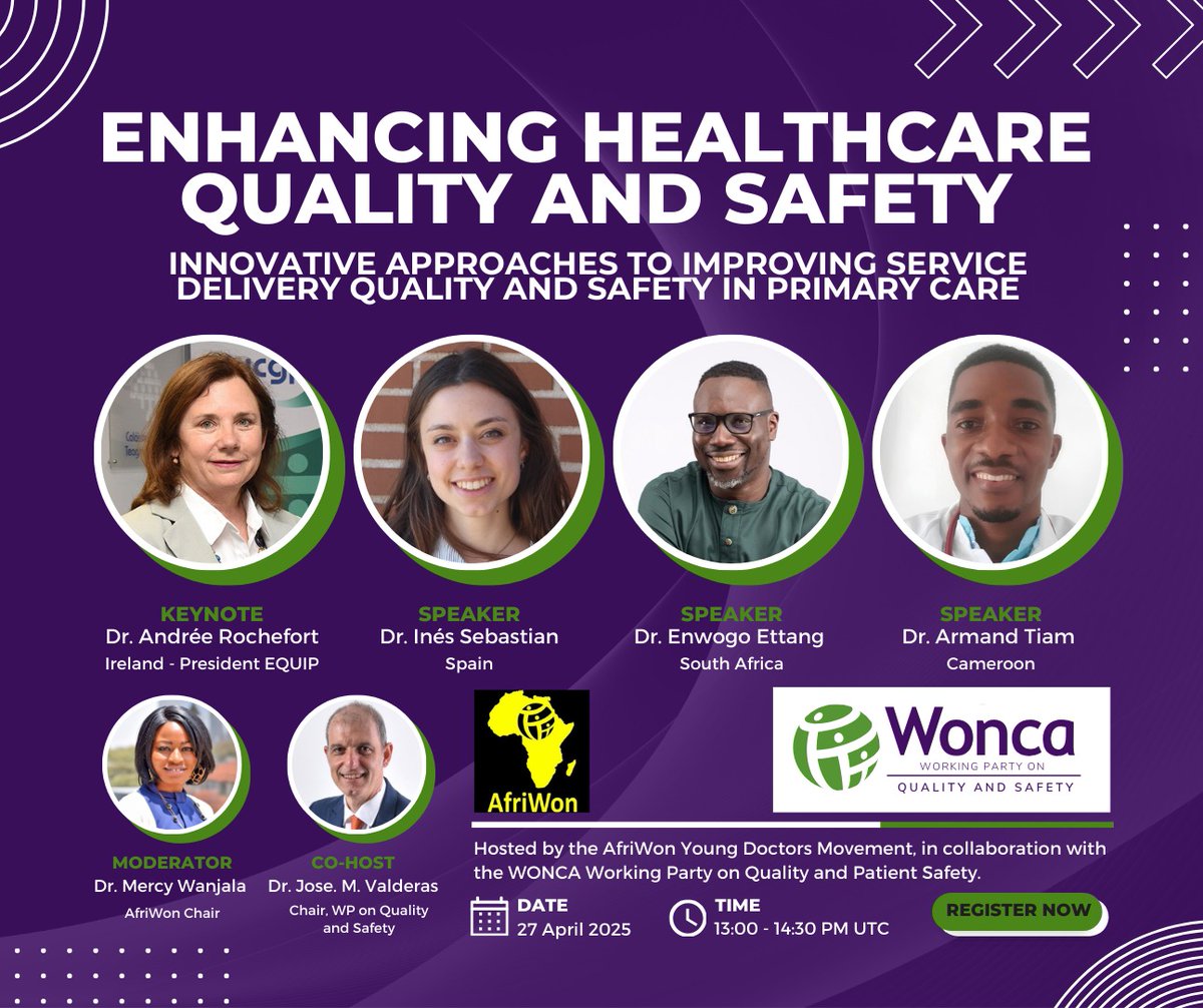 EQuiP (@equip_quality) on Twitter photo ๐ฅ Missed it? The AfriWon x WPQPS webinar โEnhancing Healthcare Quality and Safetyโ (27 April 2025) is now on YouTube!
๐บ youtu.be/JfUf1-2fL-4
๐ bit.ly/afriwon-wpqps
<a href="/WoncaWorld/">WONCA</a> #AfriWon <a href="/WONCA_QSafety/">WONCA Working Party on Quality and Safety</a> #PrimaryCare #PatientSafety #globalhealth <a href="/ARochfort/">andree rochfort</a> ๐ฅ Missed it? The AfriWon x WPQPS webinar โEnhancing Healthcare Quality and Safetyโ (27 April 2025) is now on YouTube!
๐บ youtu.be/JfUf1-2fL-4
๐ bit.ly/afriwon-wpqps
<a href="/WoncaWorld/">WONCA</a> #AfriWon <a href="/WONCA_QSafety/">WONCA Working Party on Quality and Safety</a> #PrimaryCare #PatientSafety #globalhealth <a href="/ARochfort/">andree rochfort</a>