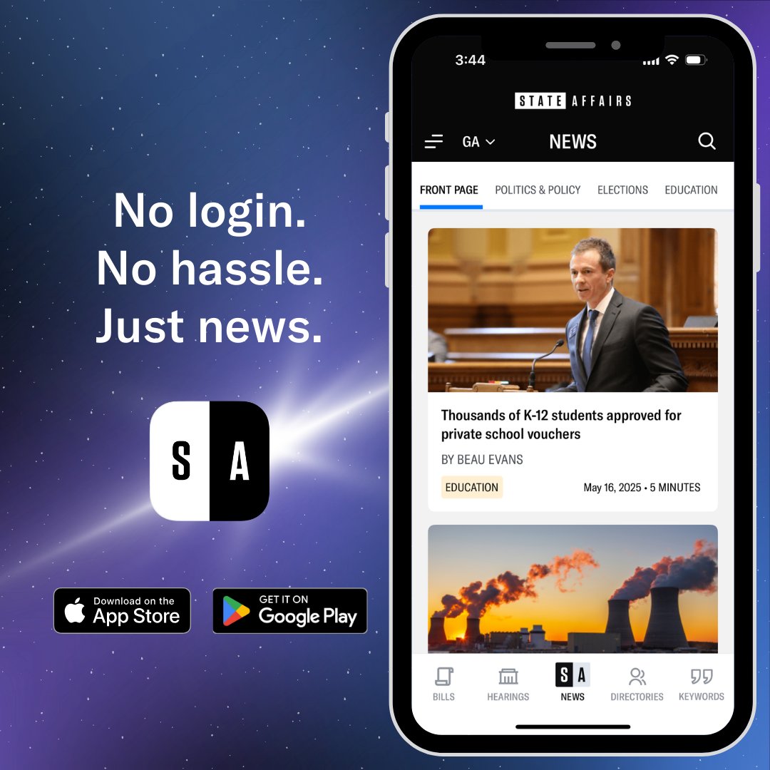Subcribers, stay informed with real-time intel on the new StateAffairs app! 📲 Download now. #gapol stateaffairs.com/mobile-app