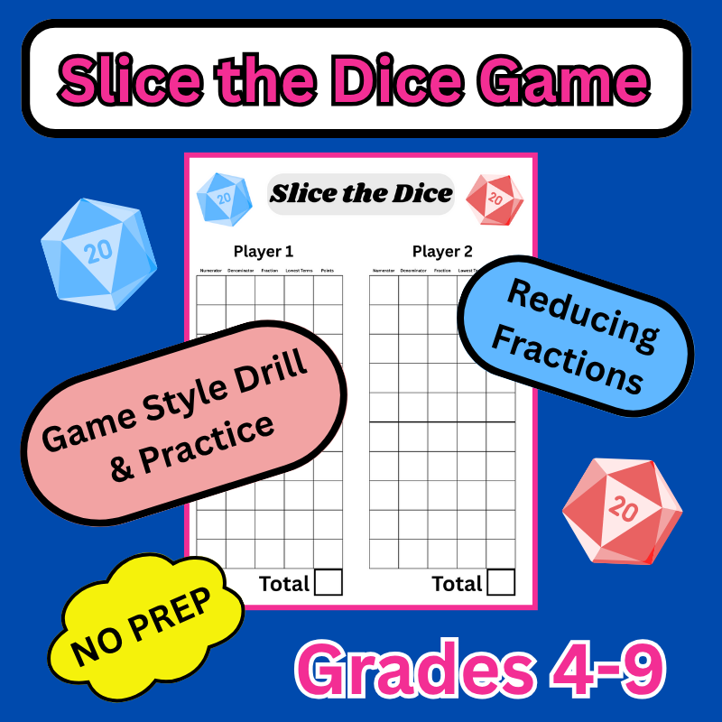 arcole82's tweet photo. Slice the Dice: A Reducing Fractions Game for Grades 4–9 https://t.co/MT08iiAcBd https://t.co/qYNzgo3huf