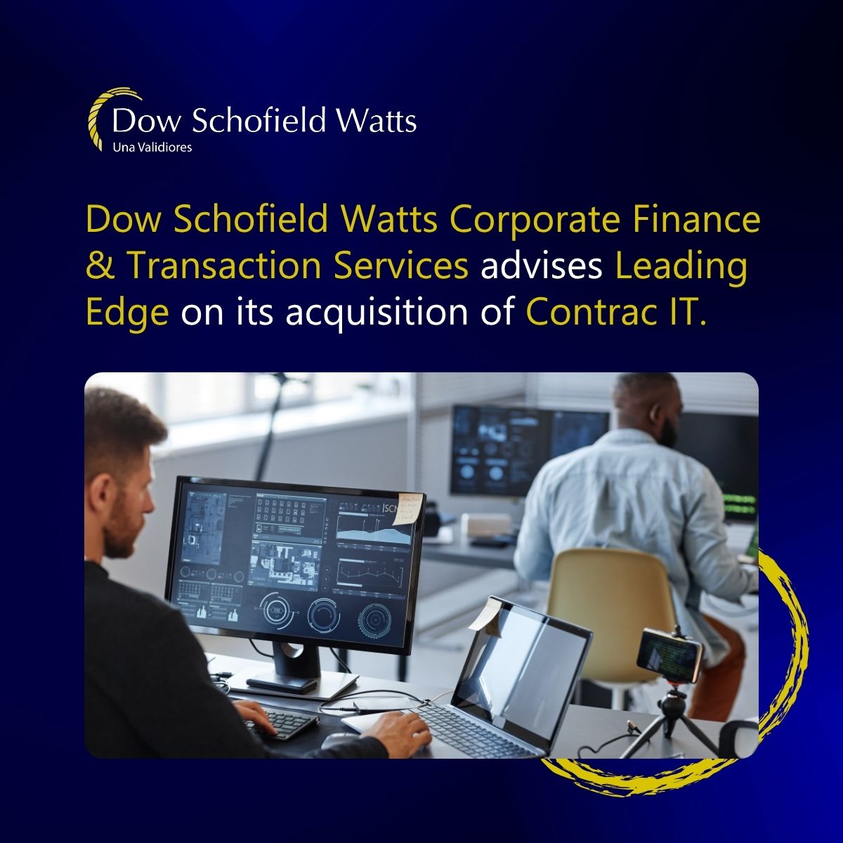 We are pleased to announce that our CF team in Wales has advised Leading Edge Group (UK) Limited, the country’s largest outsourced provider of BT products and services, on its acquisition of Contrac IT (Venridge Limited).

Congrats to all involved!
dswcapital.com/deal/dsw-advis…