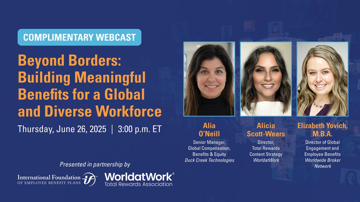 IFEBP (@ifebp) on Twitter photo We’re gearing up for tomorrow’s complimentary webcast with <a href="/WorldatWork/">WorldatWork</a>, “Beyond Borders: Building Meaningful Benefits for a Global and Diverse Workforce.” 🌎 Join us at 3:00 p.m. ET for a session exploring how to design benefit offerings that build trust bit.ly/43jwHiS We’re gearing up for tomorrow’s complimentary webcast with <a href="/WorldatWork/">WorldatWork</a>, “Beyond Borders: Building Meaningful Benefits for a Global and Diverse Workforce.” 🌎 Join us at 3:00 p.m. ET for a session exploring how to design benefit offerings that build trust bit.ly/43jwHiS