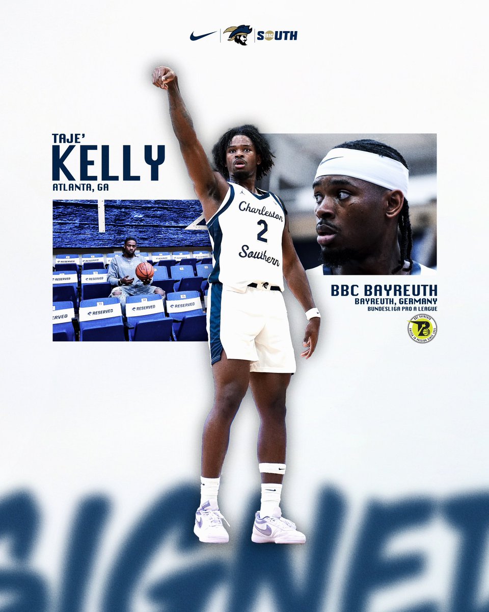 CSU_Mbball's tweet image. Germany Called 2 ✍️
Congratulations to last season’s @BigSouthSports Player of the Year and Spring 2025 CSU Graduate, @thetajekelly on his signing with 𝑩𝑩𝑪 𝑩𝑨𝒀𝑹𝑬𝑼𝑻𝑯 in Bayreuth, Germany!
Visit 𝑪𝑺𝑼𝑺𝒑𝒐𝒓𝒕𝒔.𝒄𝒐𝒎 for the full release.
#EDIG7 | #ProBucs