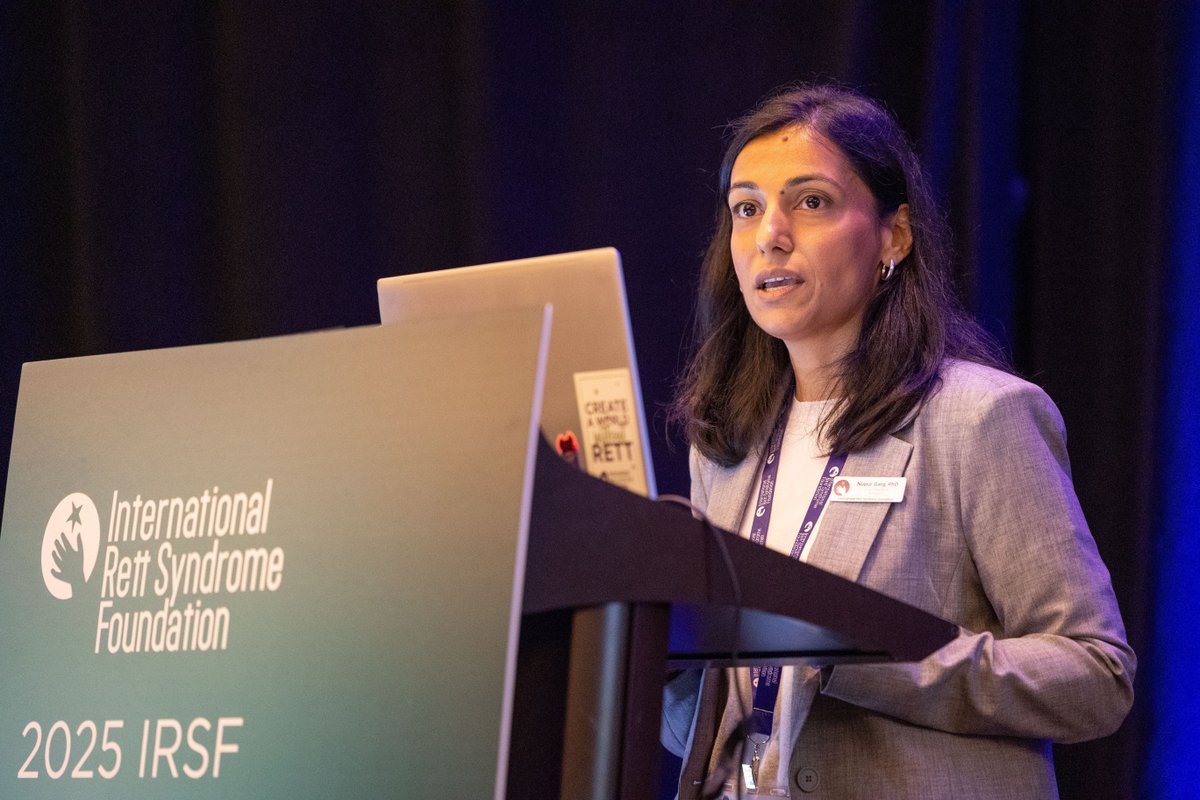 Congratulations to Nupur Garg, PhD, our VP of Research, for completing the Blue Star-BRIDGES Certificate Program, co-developed by Genetic Alliance and Tufts Clinical and Translational Science Institute (<a href="/tuftsctsi/">tuftsctsi</a>)!

📸: Dr. Garg at the 2025 IRSF Rett Syndrome Scientific Meeting.