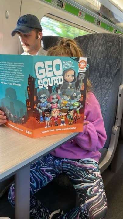 Our GeoSquad Comic Books are a perfect distraction for travel! 🚆

Aimed at girls and boys aged 8-12 years old, there's activity pages packed in-between the comic strips, keeping kids occupied for hours...

Get yours from our online shop: ow.ly/pN5u50Wfvu8