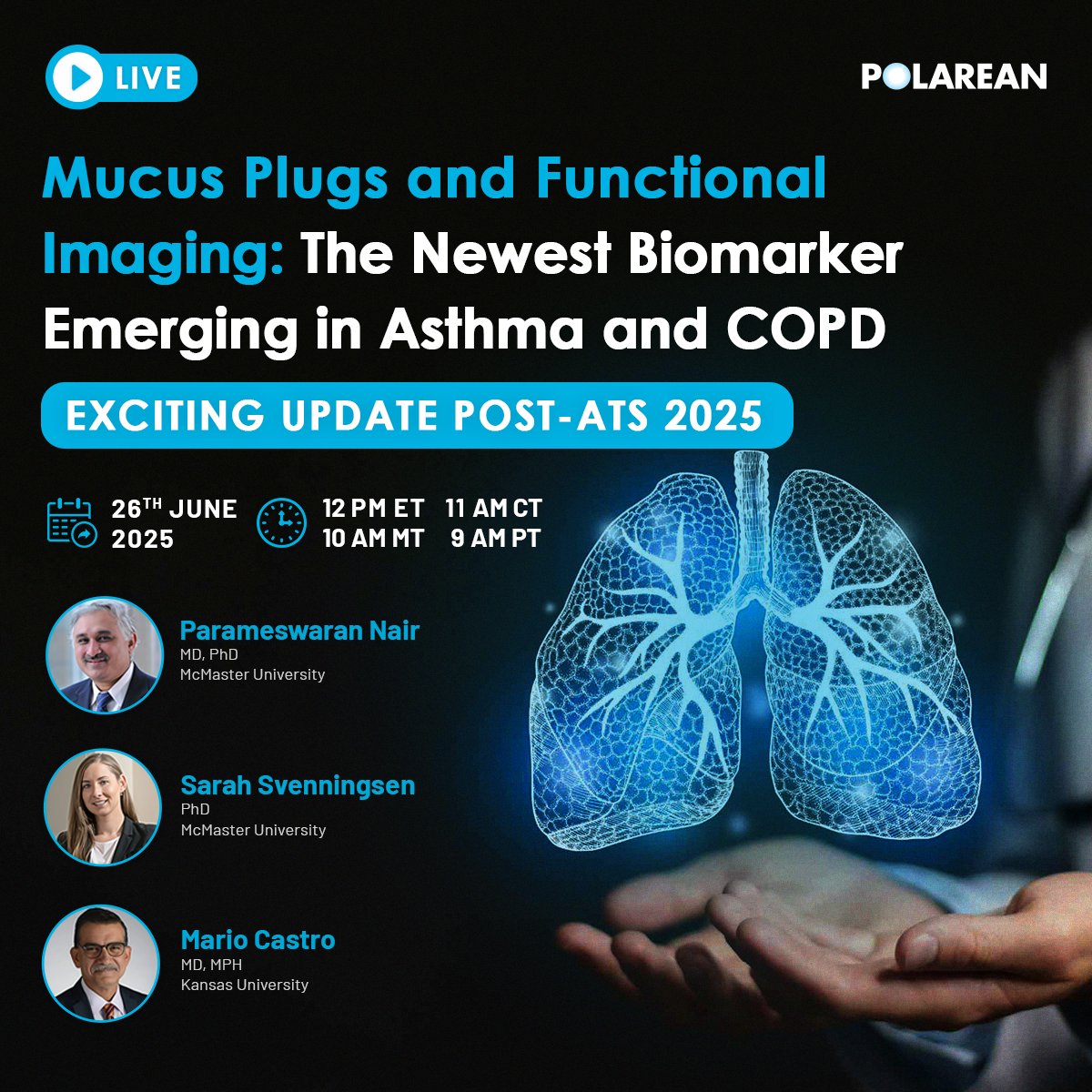 Happening tomorrow! Don’t miss your chance to join a breakthrough conversation on the future of asthma and COPD care.

It’s not too late to register for our live expert webinar: “Mucus Plugs and Functional Imaging: The Newest Biomarker Emerging in Asthma and COPD”

📅 June 26 |