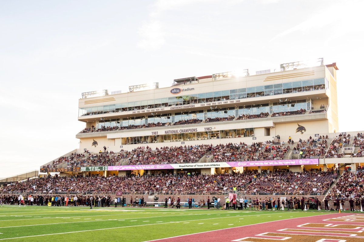 Single-Game 🏈 Tickets are ON SALE NOW! 

Whether you're here for the rivalries, the tailgates, or the touchdowns — we’ve got a seat with your name on it!

🎟️ Get your tickets now: txstatebobcats.evenue.net/events/FB