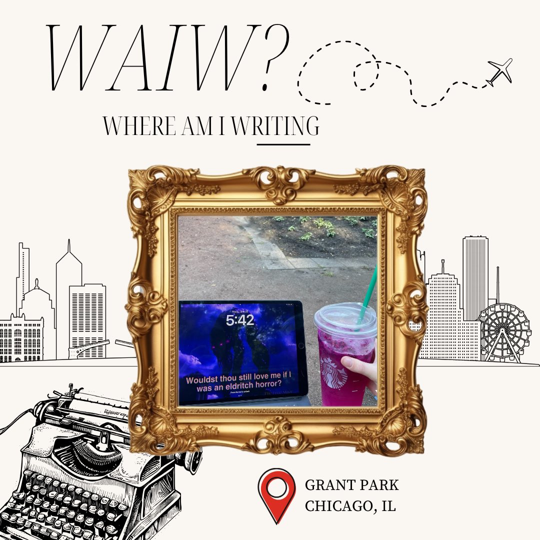 A new city means new writing spots!
📍Dark Matter Coffee the morning of the conference
📍Watched the boats float by @ the Waterfront (was truly transcendental)
📍Found a quiet bench in Grant Park

Other recommendations on good places to write / read!? 🎡 

#WritingCommunity