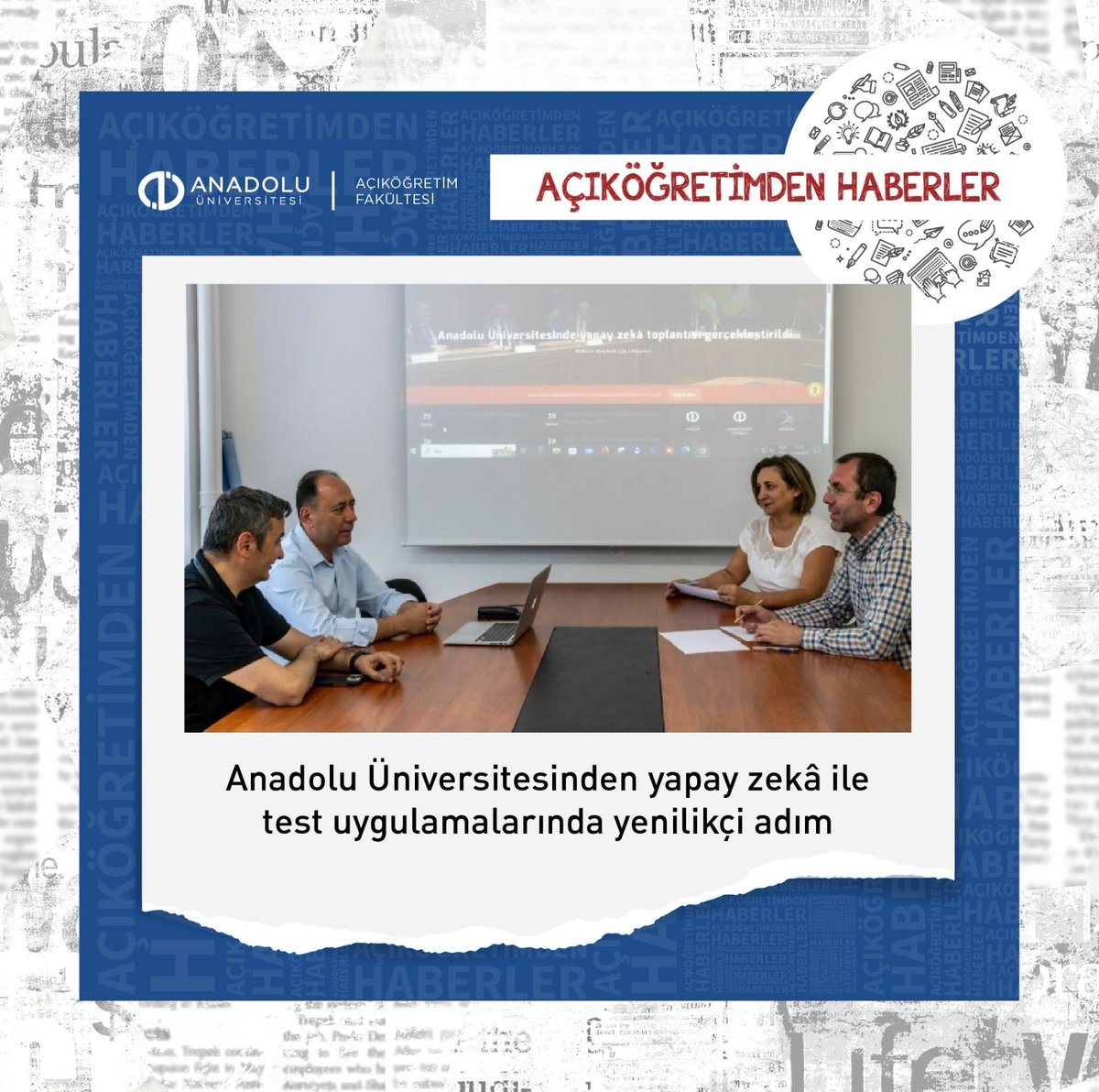 Anadolu Üniversitesinden yapay zekâ ile test uygulamalarında yenilikçi adım. 
Haberin devamı için 👉🏻 ana.do/5yc
#AnadoluÜniversitesi #AçıköğretimSistemi #AÖS #egazete