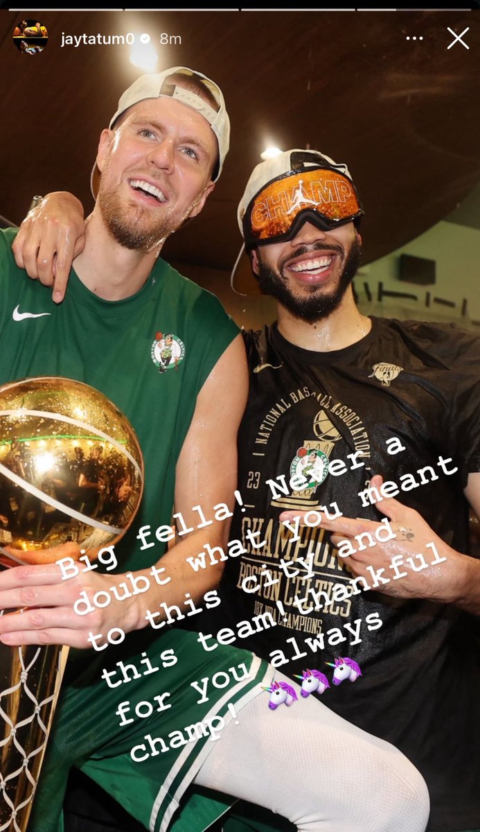 NoaDalzell's tweet image. Jayson Tatum reacts to Kristaps Porzingis trade on Instagram:
“Never a doubt what you meant to this city and this team.”