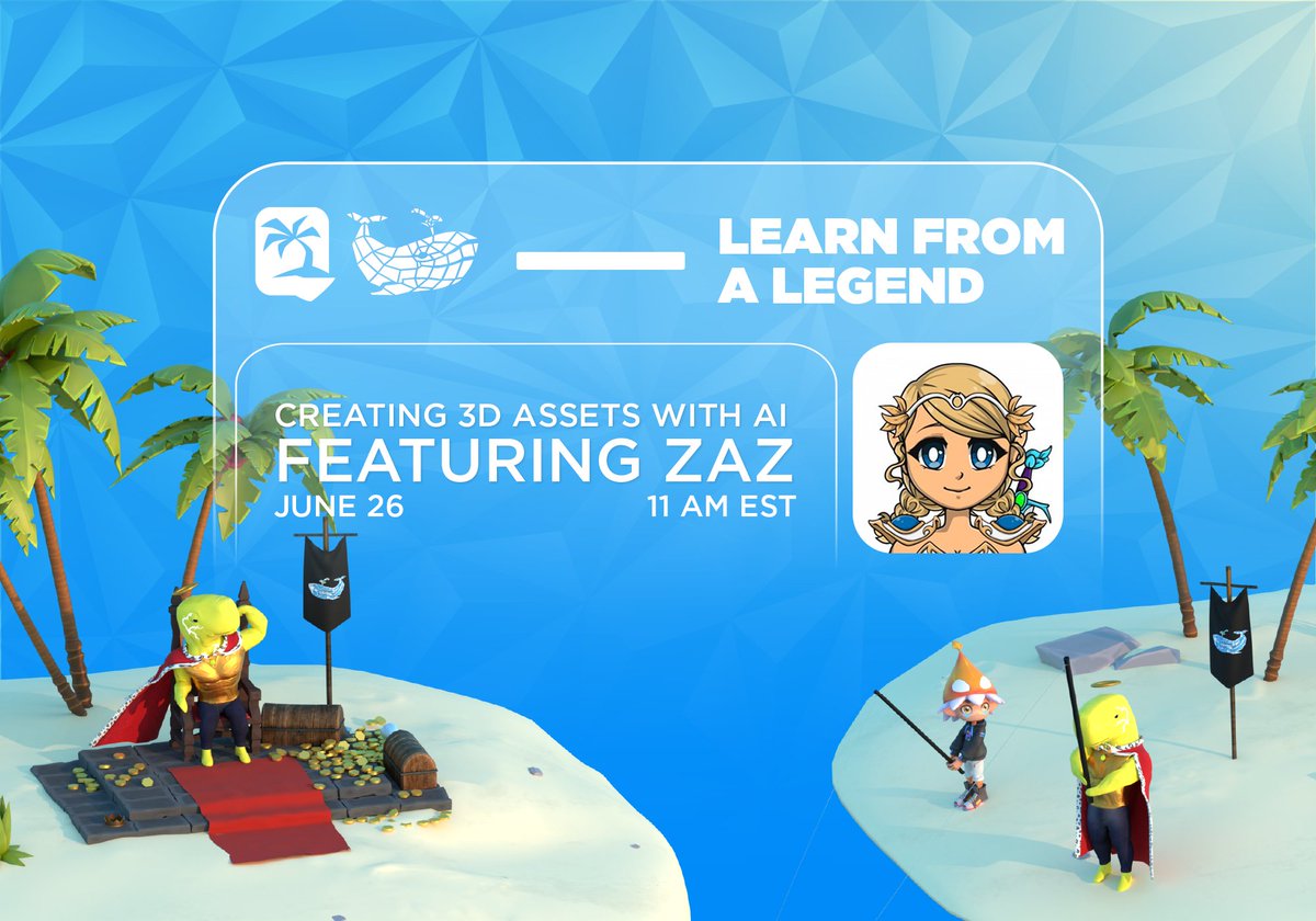 We’re partnering with <a href="/Nifty_Island/">Nifty Island 🏝</a> for another Learn from a Legend session!

Join us tomorrow with <a href="/Zazaz007/">Zazaz</a> as we explore the basics of AI to 3D.

Blooms are on the line, don’t miss out!
