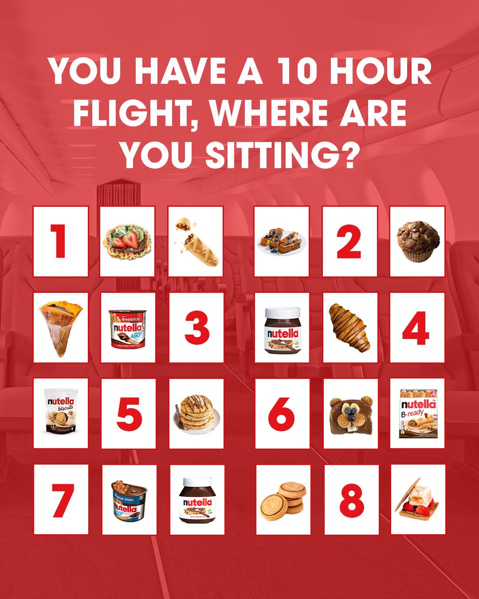 The only flight with no bad seats. We might consider taking the middle seat for this flight. What about you? Tell us in the replies! ✈️ #NutellaLove #NutellaRecipe