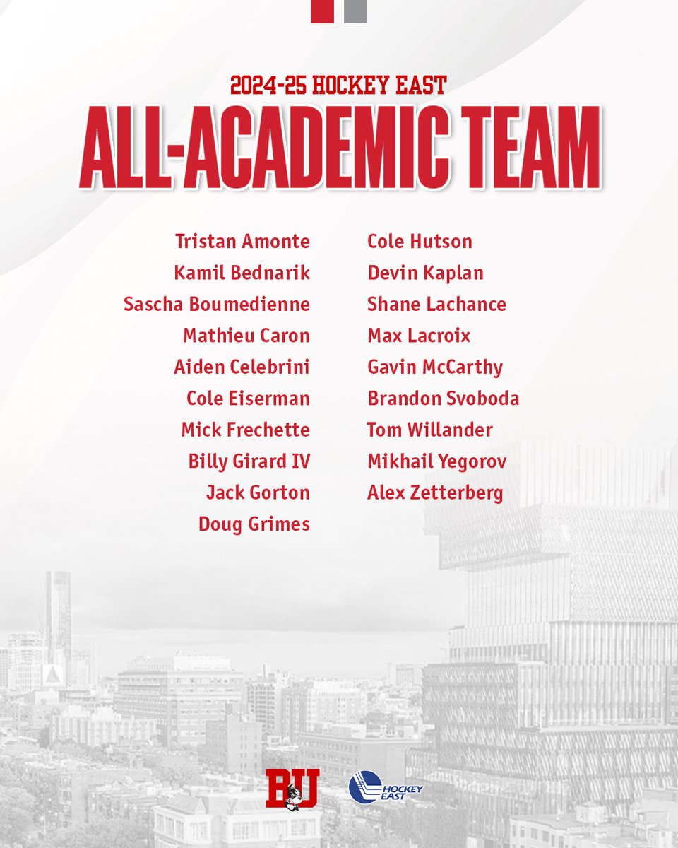 Congrats to our program-record 1️⃣9️⃣ Hockey East All-Academic Team honorees!

goterriers.com/news/2025/6/25…