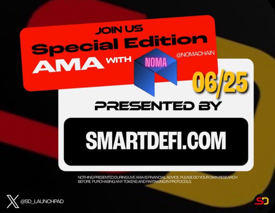 <a href="/SD_LaunchPad/">SmartDeFi™ LaunchPad</a> <a href="/NOMAToken_/">Noma Token</a> Live Now !! AMA with <a href="/nomachain/">nomachain</a>