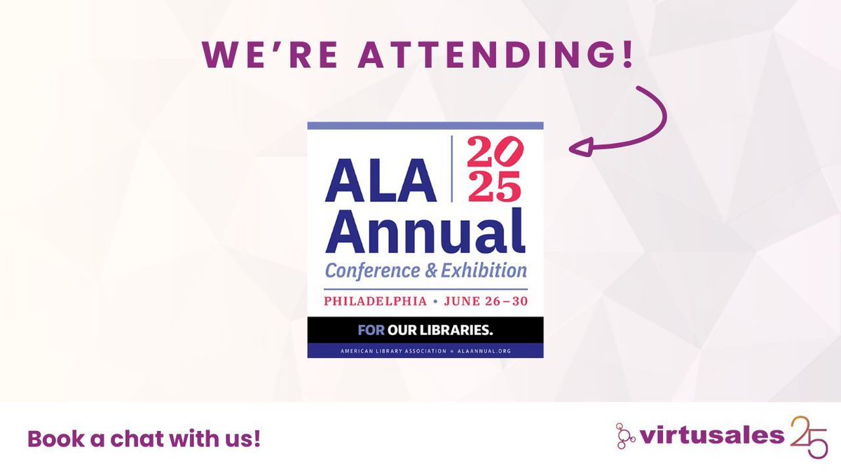 📚 Heading to #ALAAC2025 in Philadelphia?

We’ll be there at the Library Insights Summit and Conference (June 27-28), and we’re excited to connect with publishers and librarians and chat about digital workflows and shared challenges.

Book a chat with us: virtusales.com/contact-us?utm…