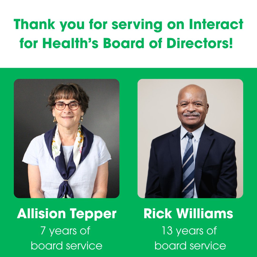 At our June Board meeting, we recognized two board members for their commitment to service as they conclude their terms on our board. Thank you, Allison Tepper and Rick Williams!