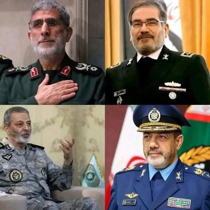 💫مفاجأة صادمة للعدو الصهيوني 

 بعد إعلان الكيان الإسرائيلي اغتيالهم 🇮🇱، 
ضهور عدد من القيادات العليا 
👤الأدميرال علي شمخاني، المستشار السياسي للمرشد الأعلى للثورة، على قيد الحياة.

👤العميد إسماعيل قاآني، قائد فيلق القدس التابع للحرس الثوري، على قيد الحياة.

👤رئيس أركان