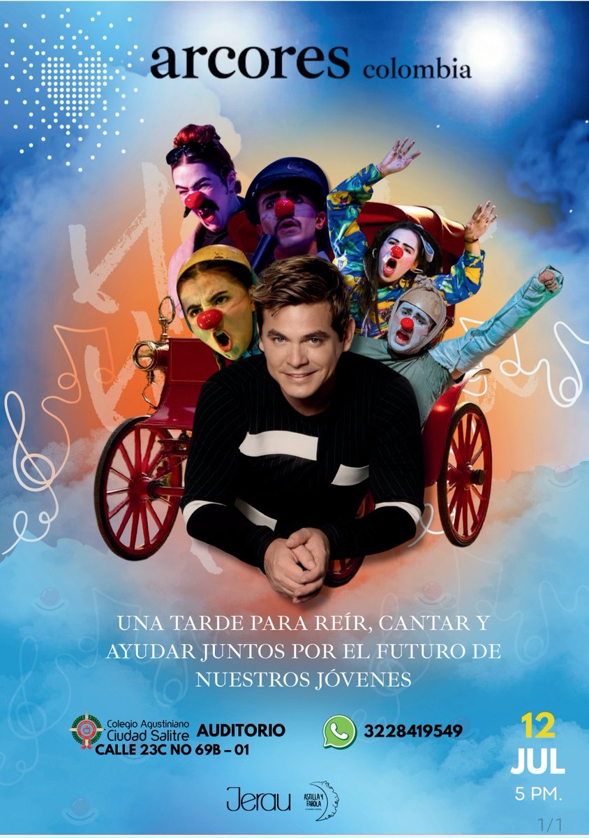 oar_candelaria's tweet photo. #FamiliaARCORESColombia
📣 ARCORES Colombia, Jerau, cantante y compositor colombiano y Astilla y Farola, grupo de teatro Colombiano, te invitan a participar de un maravilloso encuentro. 12 de Julio, Auditorio Colegio Agustiniano Ciudad Salitre, 5 p.m. Informes 322 841 95 49💙💙💙 https://t.co/HPyK6NKTjF