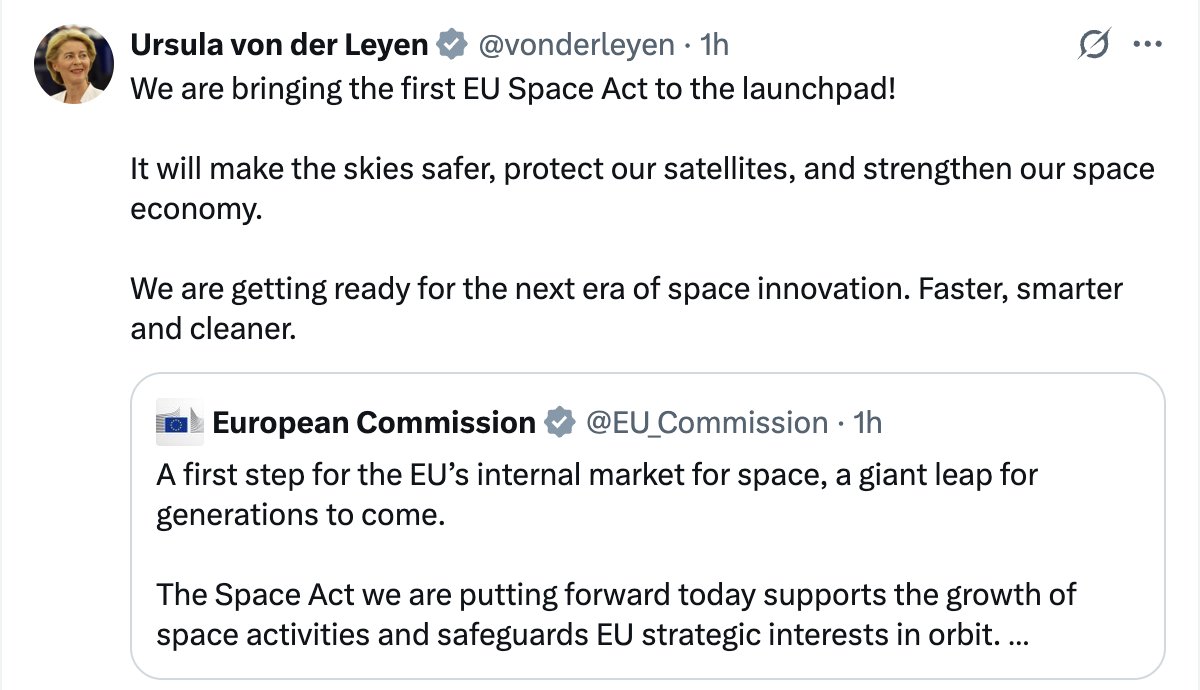 Europe: Overregulated. Space: You’re next.