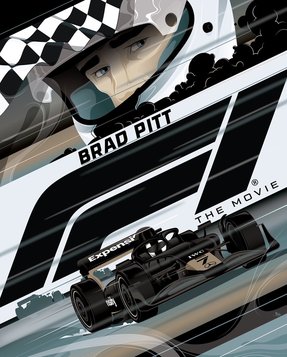 New artwork. Looking forward to <a href="/F1Movie/">F1 Movie</a> this weekend. Looks great. Artwork is 100% vector, no AI. #F1TheMovie <a href="/AppleFilms/">Apple Original Films</a>