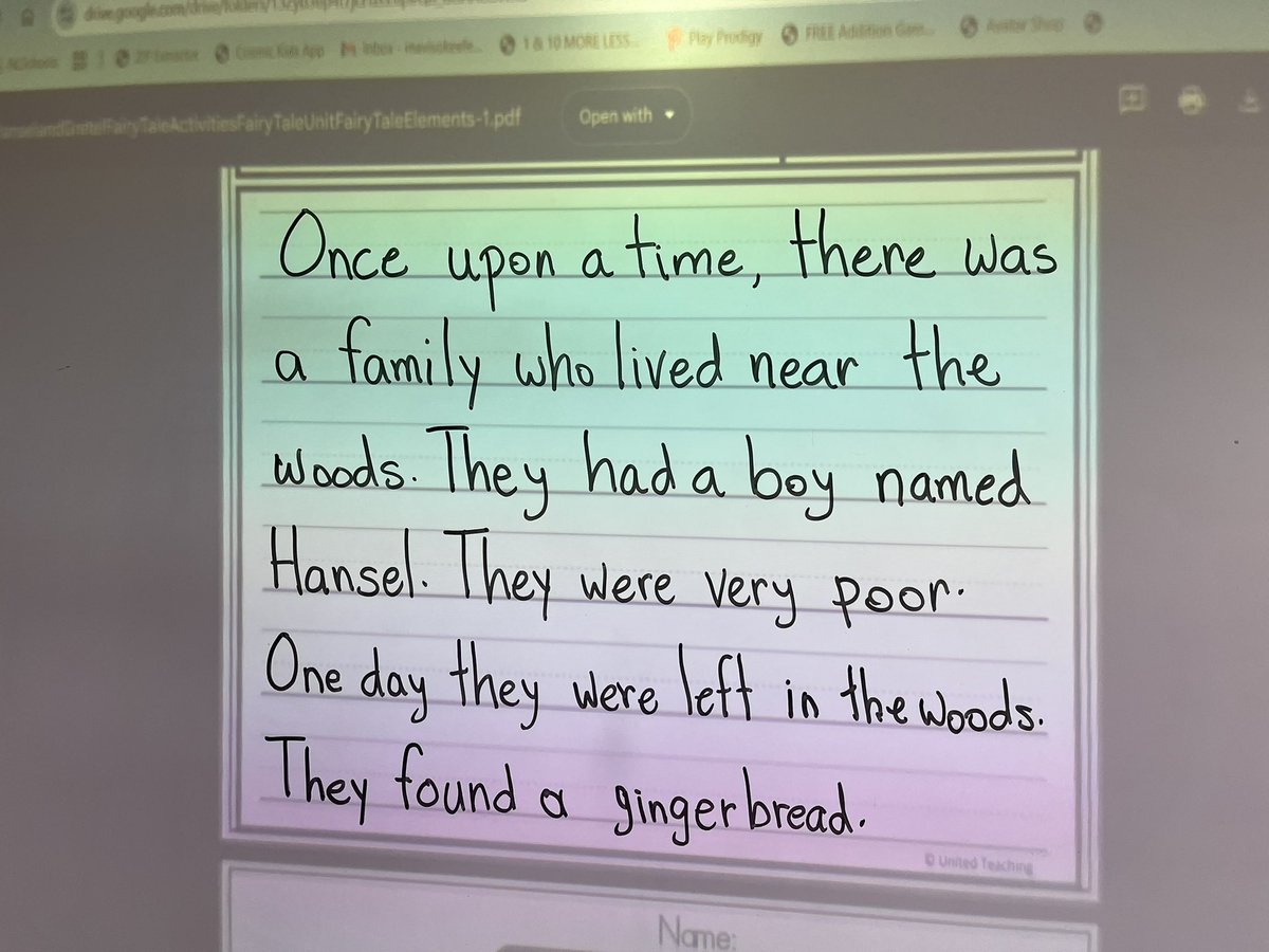 Today our Fairy Tale was Hansel and Gretel! We wrote about the characters!