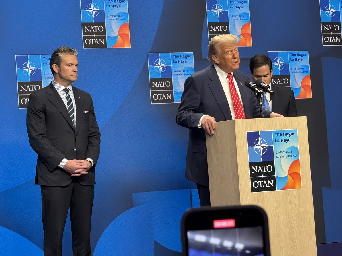 Trump is rambling at his news conference in The Hague, and foreign journalists who are unused to hearing his nonsense are giggling.