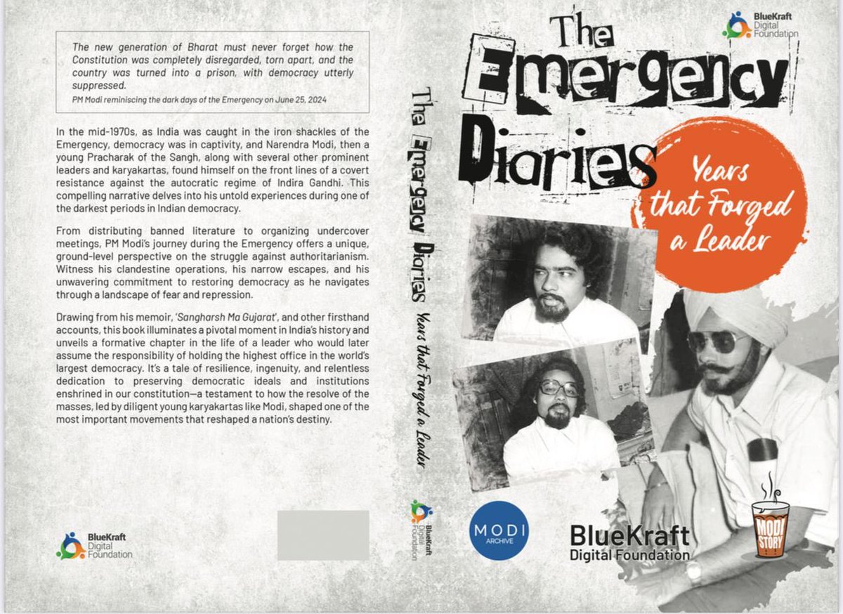 June 25, 1975 — a power-hungry Congress regime declared war on India’s Constitution.
Millions were jailed, silenced, tortured. Democracy was throttled.

The Emergency Diaries by <a href="/BlueKraft/">BlueKraft Digital Foundation</a> exposes that dark era — the brutality, the resistance, and how it forged a 25-year-old RSS