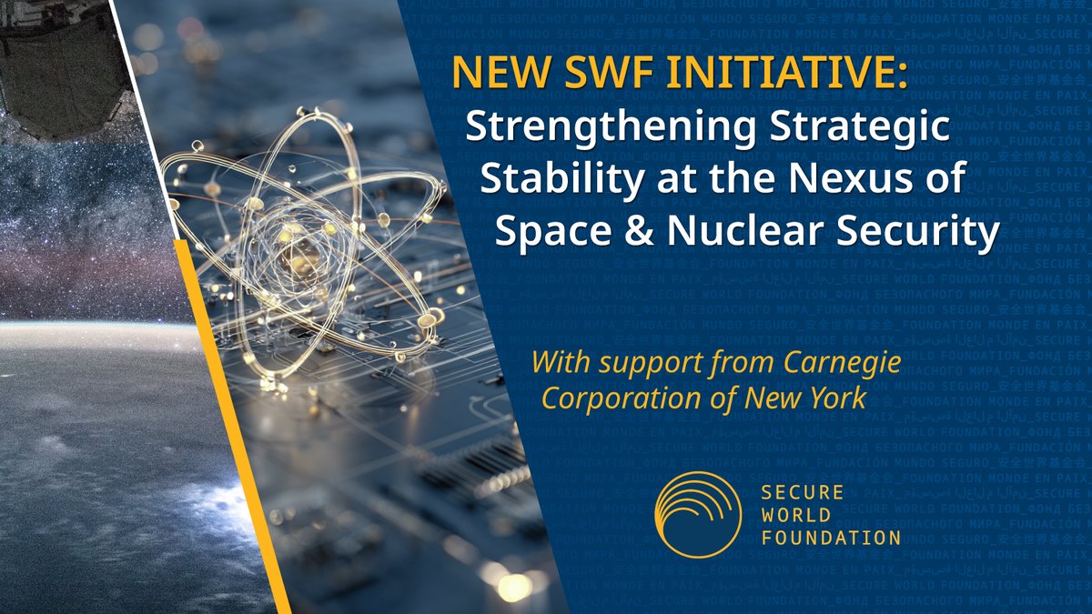 Secure World Foundation (@swfoundation) on Twitter photo A new #SWF project—Strengthening Strategic Stability at the Nexus of Nuclear & Space Security with
<a href="/CarnegieCorp/">Carnegie Corporation of New York</a> +<a href="/CarnegieEndow/">Carnegie Endowment</a>
1️⃣ Space Boot Camp 📷 Dialogue Series w/
@vsamson_DC & @JamesActon32
Learn more swfound.org/space-nuclear-…
#SpaceSecurity #NuclearPolicy A new #SWF project—Strengthening Strategic Stability at the Nexus of Nuclear & Space Security with
<a href="/CarnegieCorp/">Carnegie Corporation of New York</a> +<a href="/CarnegieEndow/">Carnegie Endowment</a>
1️⃣ Space Boot Camp 📷 Dialogue Series w/
@vsamson_DC & @JamesActon32
Learn more swfound.org/space-nuclear-…
#SpaceSecurity #NuclearPolicy