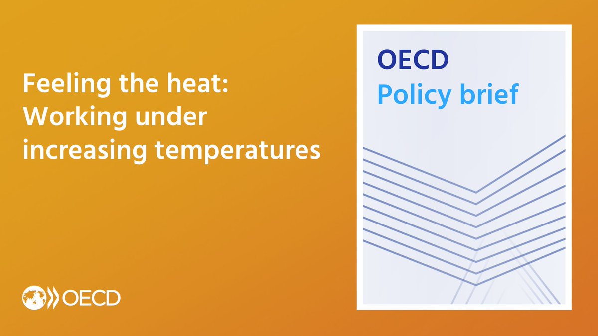 🌡️Rising temperatures &amp; more frequent heatwaves are not just an environmental issue, they are also a threat to worker health &amp; productivity.

Health and safety policies need to adapt.

Read the policy brief: bit.ly/3T7mP6q

#ClimateChange #LabourMarket #OSH