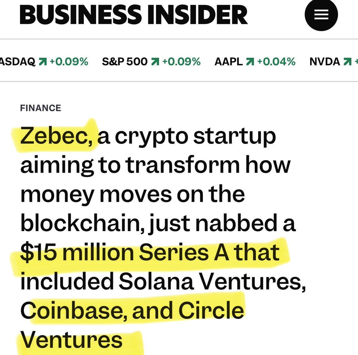 AngelofYHVH's tweet photo. Coinbase + Circle
USDC is going mainstream
Who got Series A funding from both Coinbase and Circle Ventures?
Zebec
@coinbase @circle @Zebec_HQ ZBCN