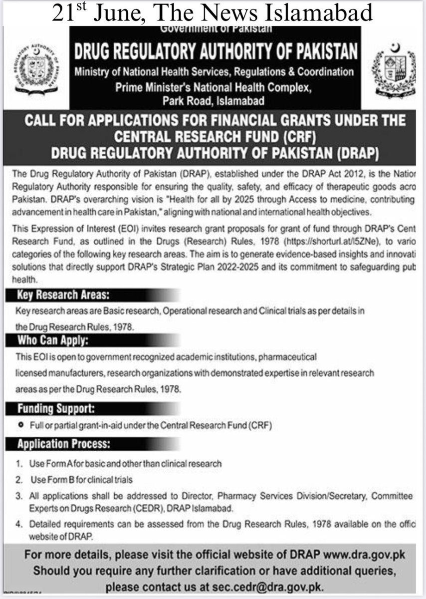 #research #Grants #DRAP