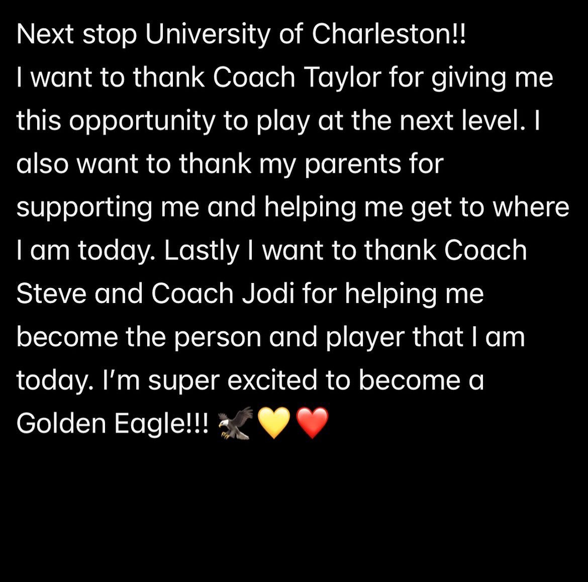 Next Chapter 🦅❤️💛 <a href="/FCSmith_Hearn/">Firecrackers NC Smith/Hearn</a> <a href="/CoachTaylorW/">Taylor Welch</a> <a href="/ucwv_softball/">UC Softball</a>