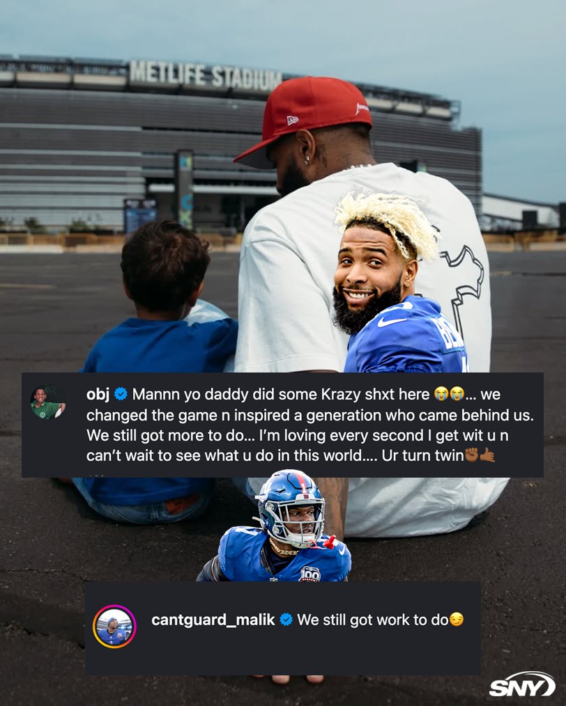 Odell Beckham Jr. posted an ode to the Giants and MetLife Stadium on Instagram, and Malik Nabers weighed in 👀

(via IG/obj)