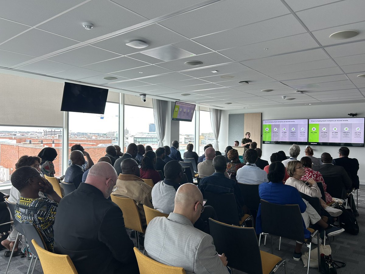 IrlEmbUganda's tweet photo. As part of the #AITH2025, our #Uganda delegation attended insightful briefings from @ibec_irl @Entirl @IDAIRELAND @DeptEnterprise highlighting Ireland’s vision for sustainable growth, innovation & opportunities for #partnership with Africa. #skills #investment https://t.co/Vo6VLIUcac