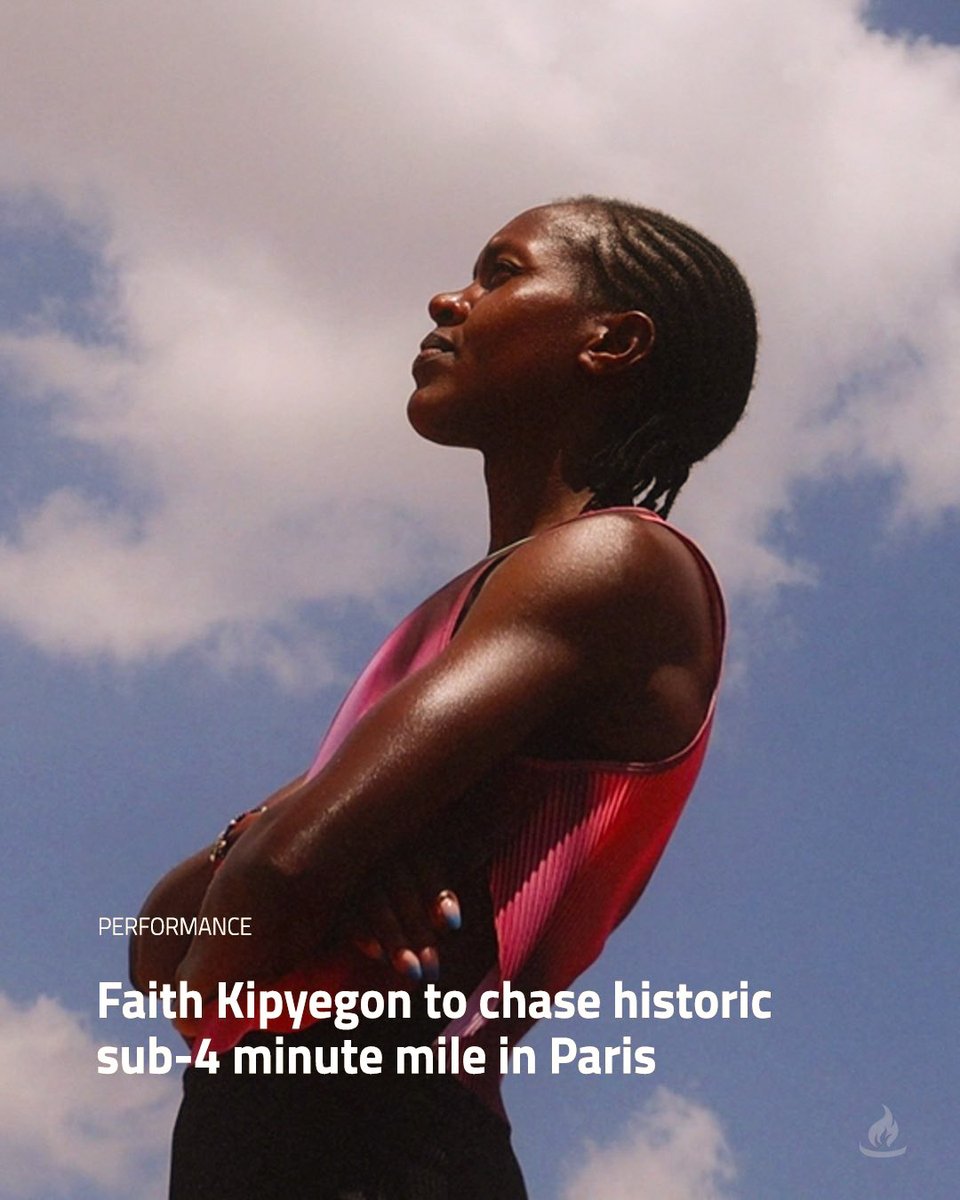 TrackGazette's tweet photo. Will Faith Kipyegon 🇰🇪 become the first woman to break 4 minutes in the mile?

She will be attempting the impossible tomorrow at the Stade Charléty in Paris, where she has set 2 World Records in the last two years .

The current World Record, which she set in 2023, is 4:07.64.

She is expected to have a mix of both male & female pacers, with World/Olympic medallists such as Grant Fisher, Elliot Giles, Georgia Hunter Bell, Halimah Nakaayi, Cooper Teare and Craig Engels seen training in Paris for the event.

To help with her pursuit of the running holy grail, she'll have:

– Custom 85g spikes (carbon plate, titanium pins)
– A 3D-printed suit with drag-reducing "aeronodes"
– A bra + headband engineered for airflow

She is training partners with marathon legend Eliud Kipchoge who broke the 2-hour barrier for the marathon in 2019, from prototype trainers and a laser pointer guiding his optimum position, to pace makers and a specially selected course.