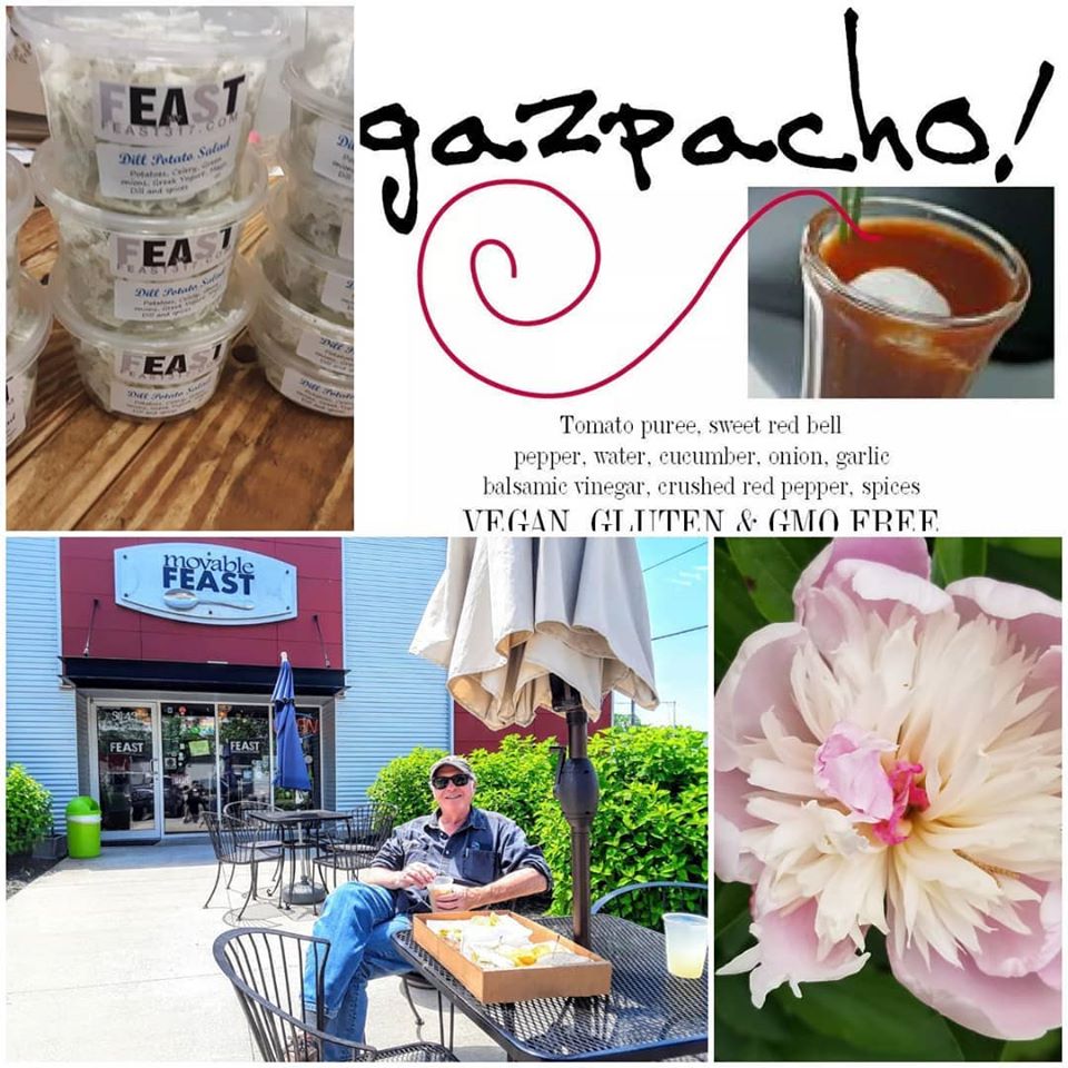 Come Cool Down and FEAST on turkey Croissants and Crispy Chicken Salad!  We have 13 different entree Salads on the menu every day and I will be making my first batch of GAZPAChO today ready after lunch service order/pay online FEAST317.com
