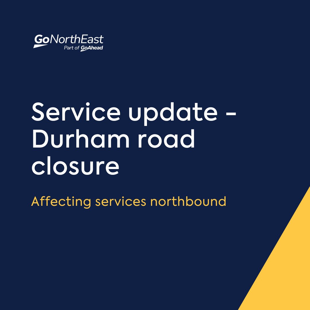 🚧 Durham Road Closure
 
🗓️ 23 June - 10 July &amp; 18 July - 25 July 2025
 
Due to roadworks on the B6532 Dryburn Road in Durham, some of our services will be affected, which may cause some delays, so please allow extra time for your journey.
 
🚌 Affected services (northbound