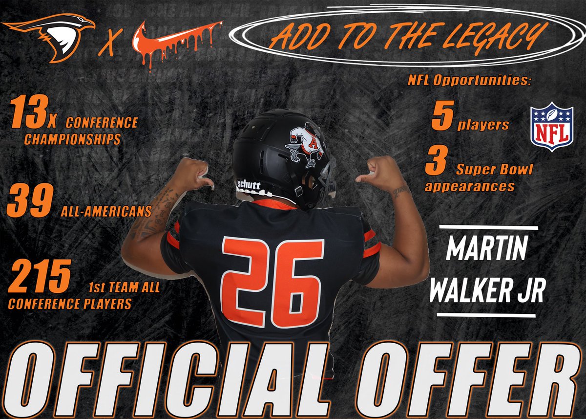 martinwalkerjr's tweet photo. After a great conversation with @CoachMonte_ I am extremely blessed to receive my first offer to play @AUFootball__ #AGTG ✝️🙏🏽 https://t.co/mgs6eu95qt