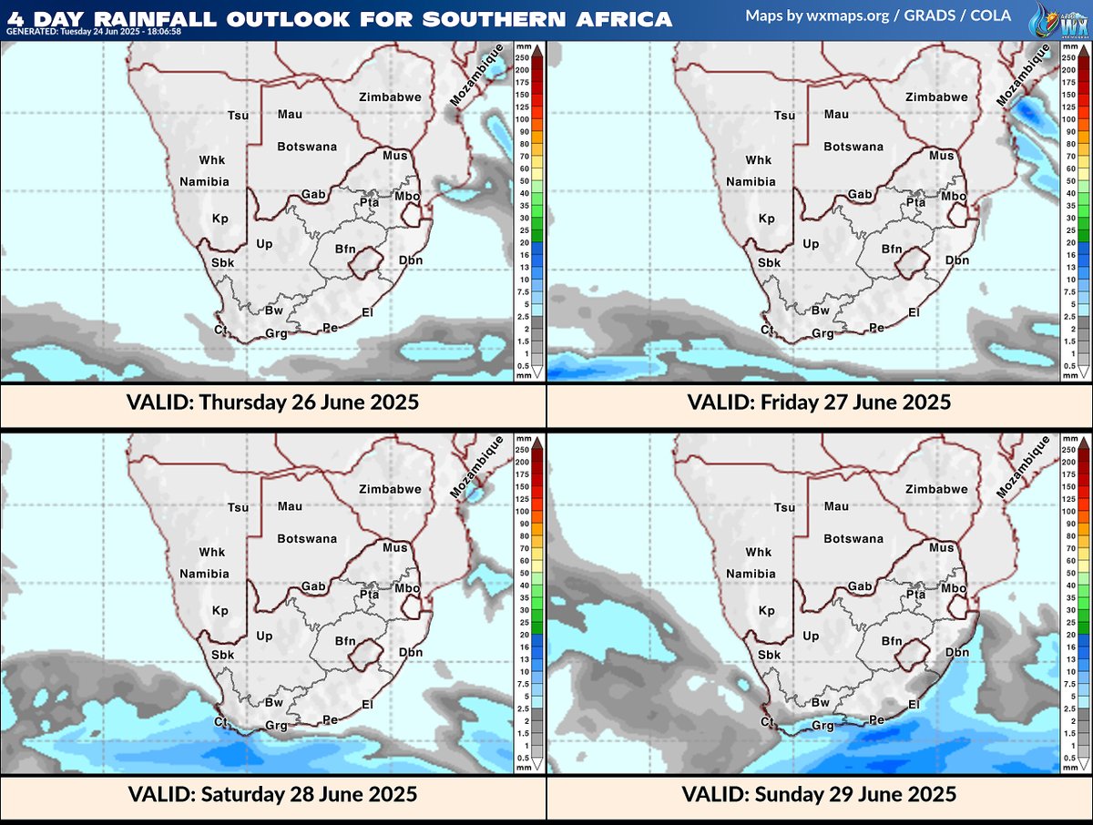 Your Chances of Rainfall for Thursday 26 June 2025 > Sunday Sunday - from #NOAA #WeatherForecast #AfriWX #weathermaps