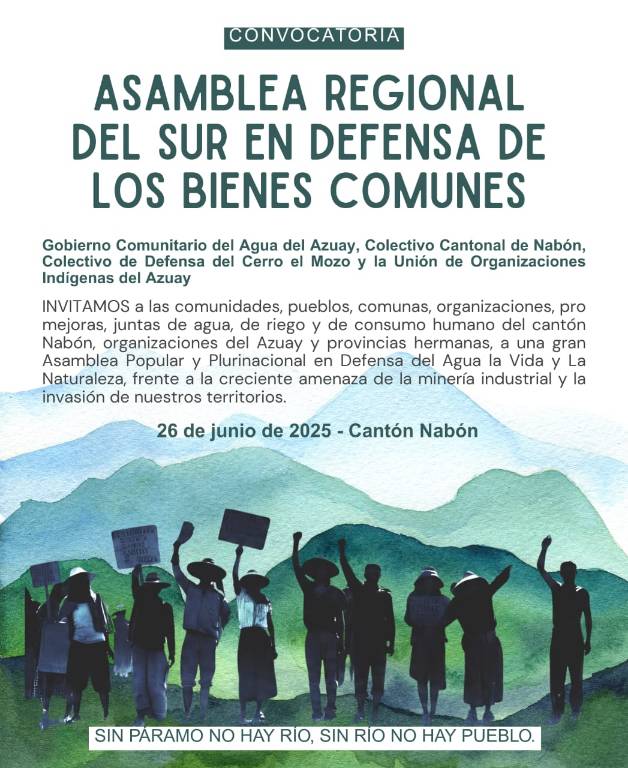 AmautaEc25's tweet photo. *Invitación a la Asamblea de la región austral Ecuador (Zamora Chinchipe, Morona Santiago, Loja, Azuay y El Oro), en Defensa de los Paramos, El Agua y la Vida, a realizarse mañana jueves 26 de junio, en Nabon - Azuay, a partir de las 10 de la mañana.* https://t.co/ZGzfQwiqh1
