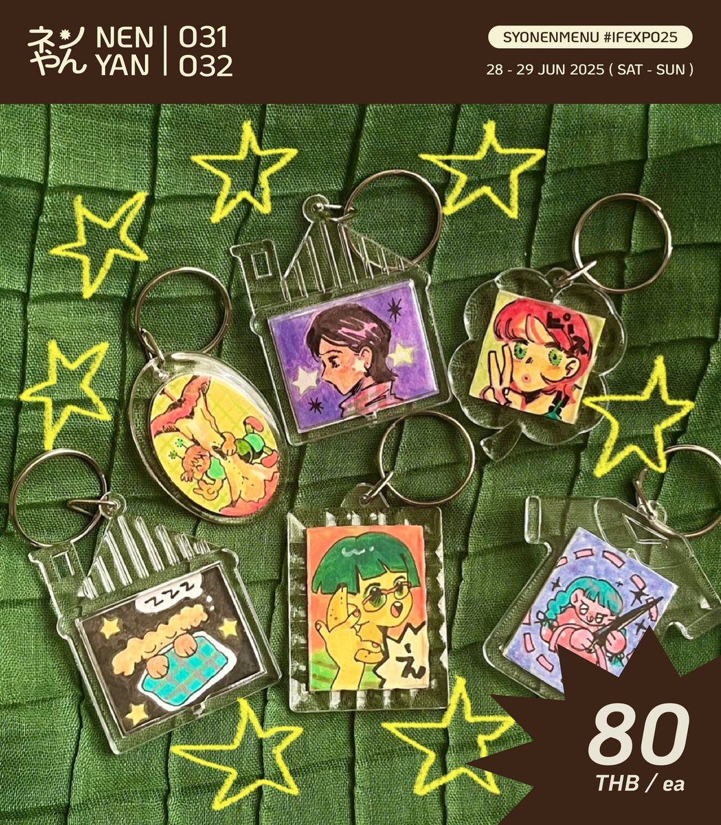 ใบเมนูมาแล้วค่า 💪🏼 ˊˎ-
มีสติกเกอร์ใหม่มาให้เลือกช้อปมากมาย 

🍢 O31 — O32
🪑 Paragon Hall , Siam Paragon 
🛒 28-29 June 2025

พวงกุญแจมีมากกว่าในรูปและมีรับวาดสดเหมือนเดิมค่ะ แวะมาหากันได้ที่ #IFEXPO25 ทั้ง 2 วัน ! แล้วเจอกันนะคะ ☆