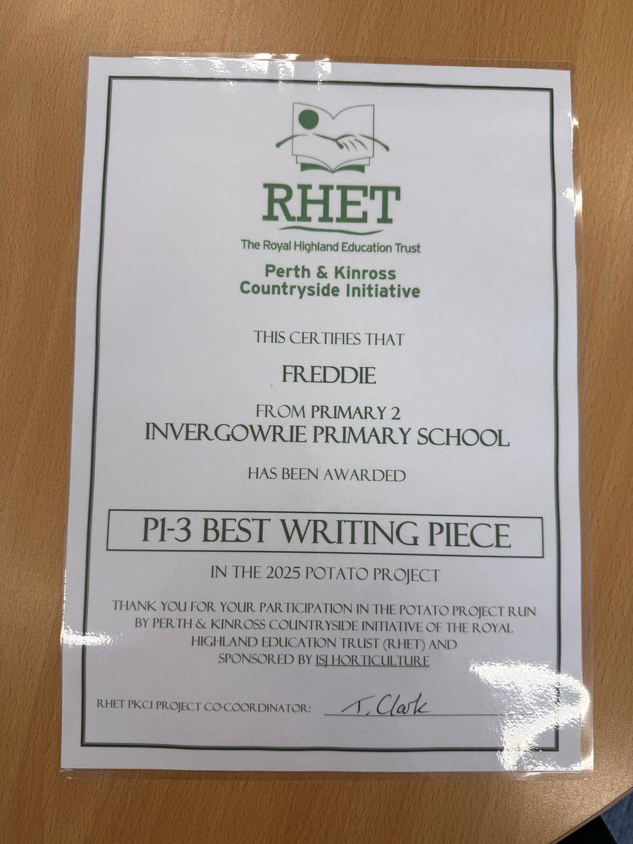 Invergowrie Primary School and Nursery (@inverprimary) on Twitter photo Well done to Freddie in p2 who won the best P1-3 writing piece for the RHET project. What a great achievement 👏🏻⭐️ Well done to Freddie in p2 who won the best P1-3 writing piece for the RHET project. What a great achievement 👏🏻⭐️