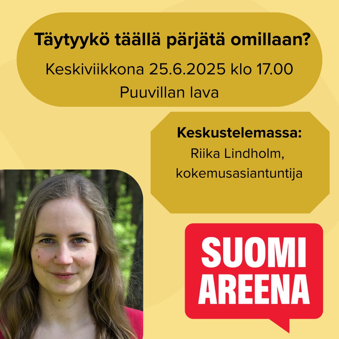 Olen aina kaivannut ihmisiä ympärilleni ja kokenut omannäköiset perhe- ja asumisratkaisut itselle luontevina. Rohkeat ja itselle sopivat ratkaisut ovat mahdollistaneet lapsiperheen arjen, toteaa kahden lapsen äiti, kumppanuusvanhempi Riika Lindholm. #SuomiAreena #yhteisöllisyys