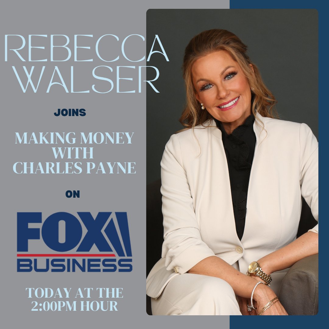 Rebecca Walser, MBA, JD, LLM (@rebeccawalser) on Twitter photo Please join me LIVE from NYC today on <a href="/FoxBusiness/">FOX Business</a> with <a href="/cvpayne/">Charles V Payne</a> at the 2:00PM hour! See you then! Please join me LIVE from NYC today on <a href="/FoxBusiness/">FOX Business</a> with <a href="/cvpayne/">Charles V Payne</a> at the 2:00PM hour! See you then!