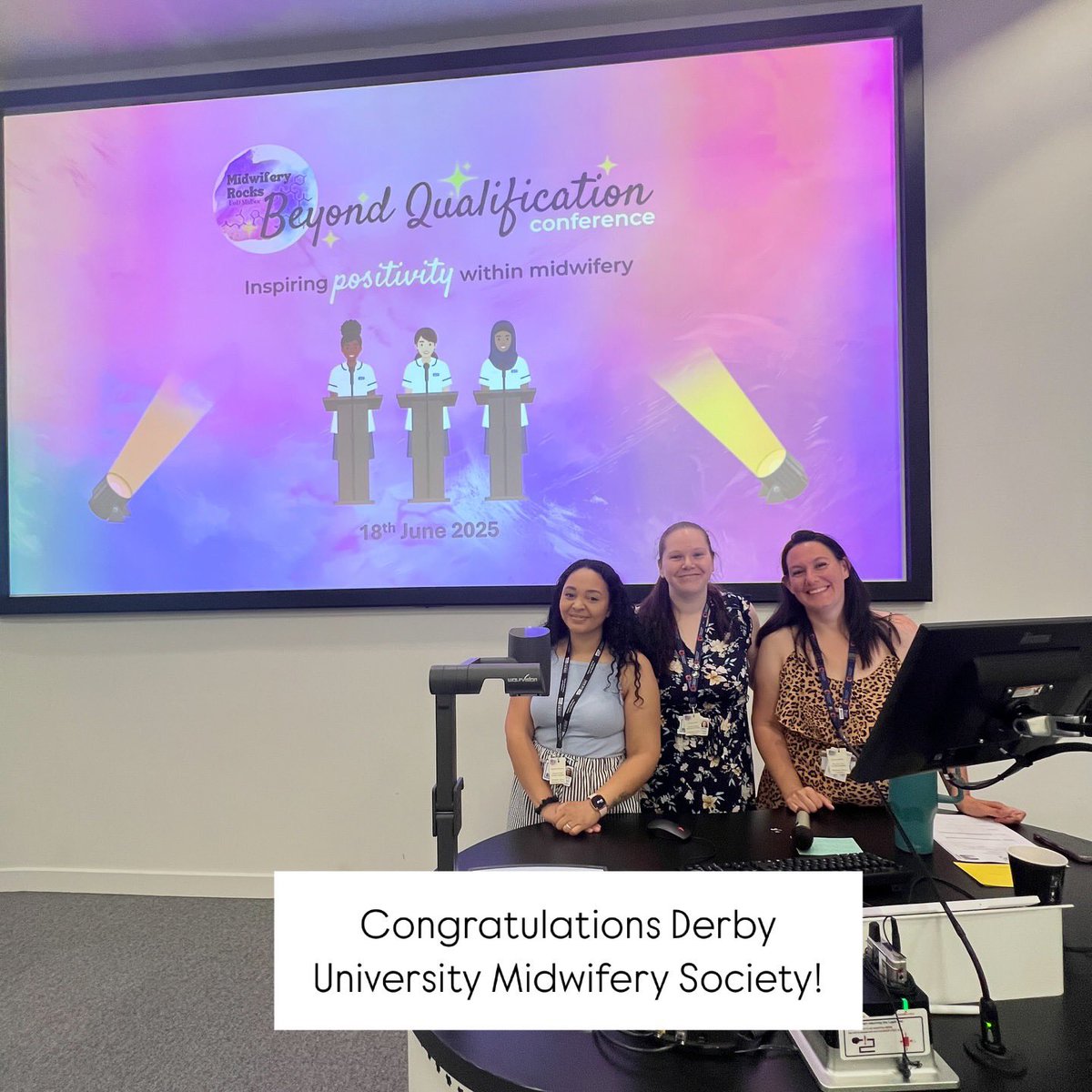 sheena_byrom's tweet image. What a wonderful day organised by @UoDMidwiferySoc - student midwives celebrating and learning. Thank you for inviting me to speak & share our resources @all4maternity
Your theme ‘Beyond Qualification - Inspiring Positivity’ did just that and we hope you feel proud!