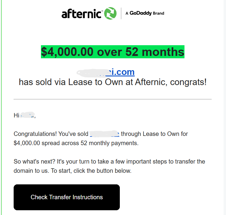 After so many days got a sale in <a href="/afternic/">Afternic</a> . Can't share the name as it is LTO! Keyword+ai. com

Thanks <a href="/afte/">afte</a>