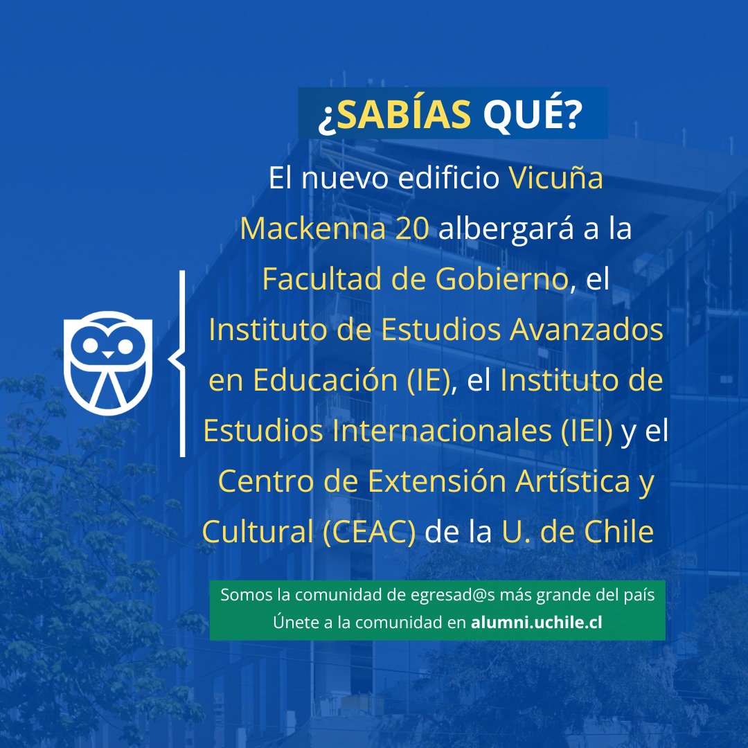 Alumni_UChile's tweet photo. Ubicado en el corazón de Santiago, este imponente complejo universitario albergará a @gobierno_uchile, @IEducacionUCH, @ieiuchile y el @ceac_uchile.
La inauguración oficial de la Gran Sala Sinfónica Nacional será en julio. Más info en https://t.co/Tc2zRc4LgU
#VM20 #AlumniUchile https://t.co/l3LsVFK42f