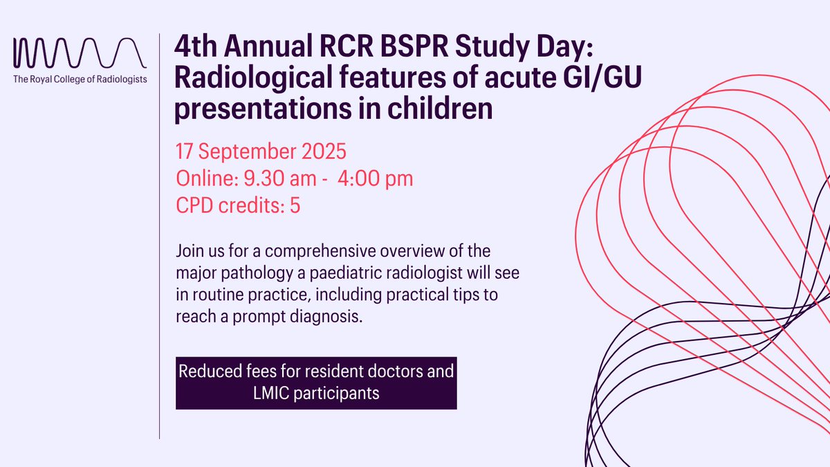 The Royal College of Radiologists (@rcradiologists) on Twitter photo Our paediatrics course includes sessions on acute renal tract pathology, acute bowel imaging, GI contrast studies, intussusception, acute HPB pathology and more! 
Register: tinyurl.com/y2npa5vc
<a href="/espr_junior/">European Society of Paediatric Radiology - jESPeR</a> <a href="/BSPRJuniorForum/">BSPR</a> Our paediatrics course includes sessions on acute renal tract pathology, acute bowel imaging, GI contrast studies, intussusception, acute HPB pathology and more! 
Register: tinyurl.com/y2npa5vc
<a href="/espr_junior/">European Society of Paediatric Radiology - jESPeR</a> <a href="/BSPRJuniorForum/">BSPR</a>