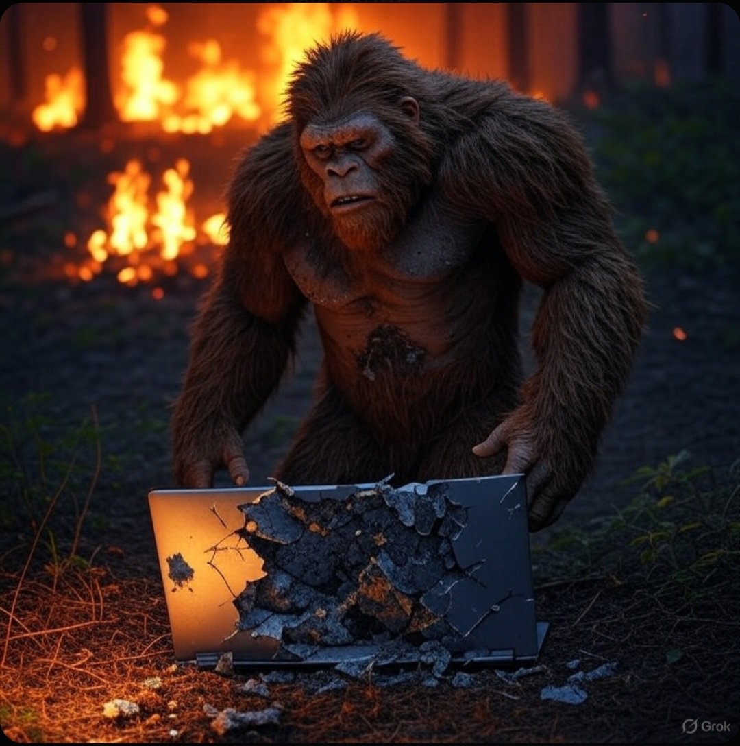 Just had a convo with <a href="/grok/">Grok</a> about not taking profits and selling at ATL and buying at ATH. Somehow, bigfoot <a href="/BigfootVlogs/">BigfootVlogs</a> entered the conversation. Bigfoot needs some tips dealing with the trenches.