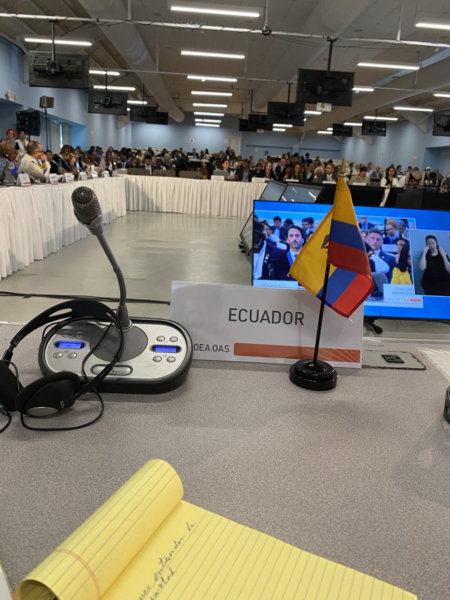 En Antigua y Barbuda, Asamblea General de la OEA. En diálogo con la sociedad civil. Los grupos históricamente excluidos siendo escuchados. El Ecuador, comprometido con los mismos, bajo el liderazgo de ⁦<a href="/DanielNoboaOk/">Daniel Noboa Azin</a>⁩, ⁦<a href="/OEA_oficial/">OEA</a>⁩