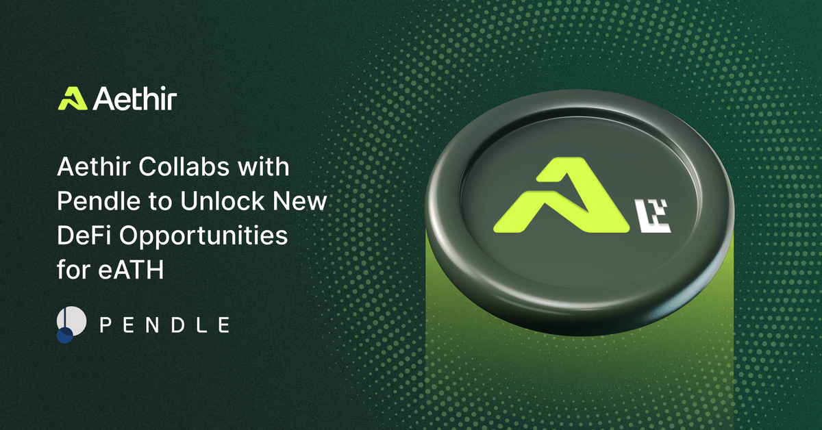 Ashish_drip's tweet photo. 🚨 Aethir x Pendle: DeFi Just Got Smarter for eATH Stakers 🚀 @AethirCloud #eATH #ATH
Aethir is bringing GPU-based DePIN staking to Pendle Finance — unlocking powerful DeFi strategies for long-term stakers!
Let’s break it down 🧵👇 https://t.co/oI62V3oXgZ